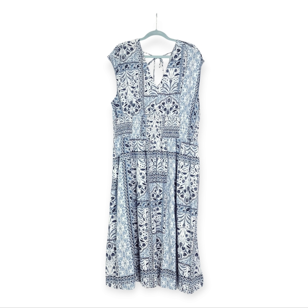 Old Navy Floral Rouched Waist Midi Dress Size Xl - Picture 6 of 10